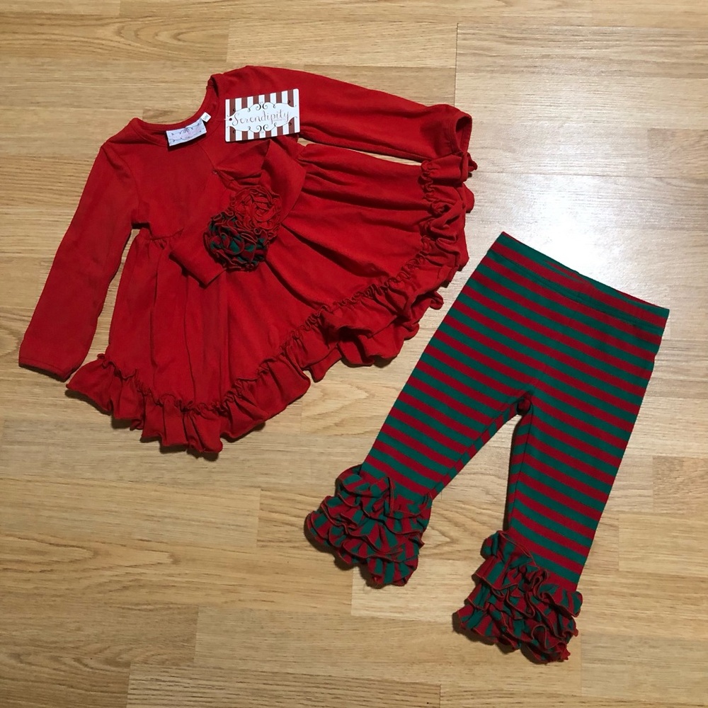 “Serendipity” 2pc set size 12/24 months with matching headband